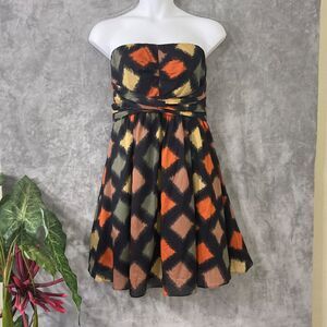 The Limited Women Dress Fit Flare Dress women’s 14 Artsy Geo abstract Sleeveless